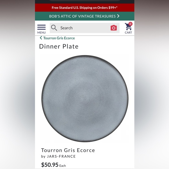 Tourron Gris Ecorce - 2 - Dinner Plates - France - (Set 3) - Picture 6 of 6